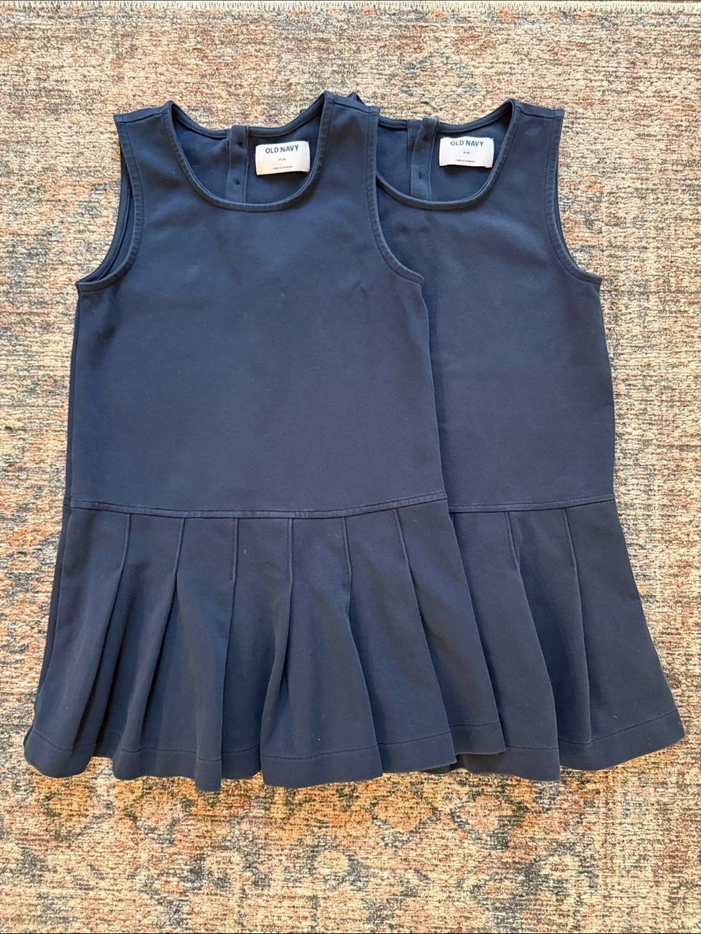Old Navy Girls' Navy Pleated Uniform Ponte Jumper - Twin Set